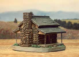 collectible pioneer cabins, churches and barns